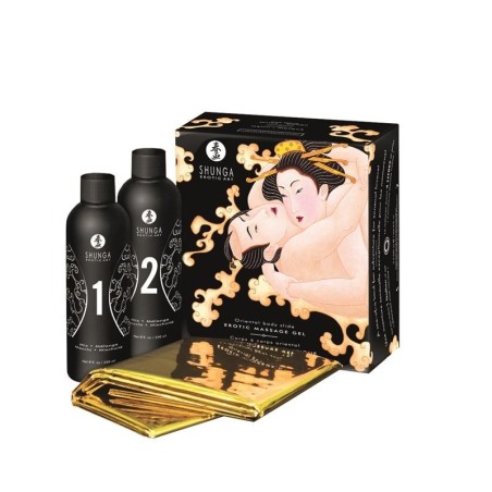 Shunga gel de masaje erótico cuerpo a cuerpo estilo oriental con aroma a melón y mango