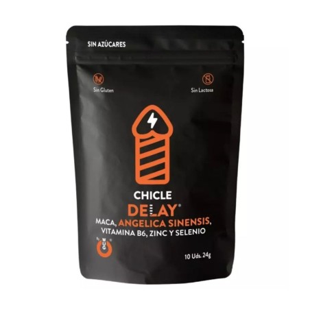 Packaging 10 pastillas chicles sabor agradable maca y ginseng Wug Gum - Retardante
