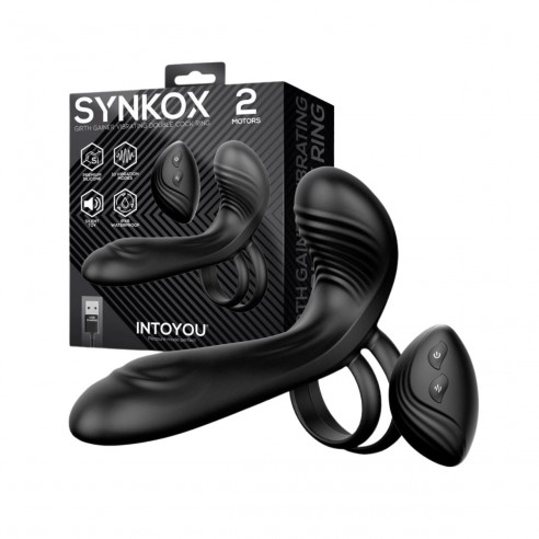 Synkox anillo pene completo con control remoto para disfrutar en pareja de Intoyou