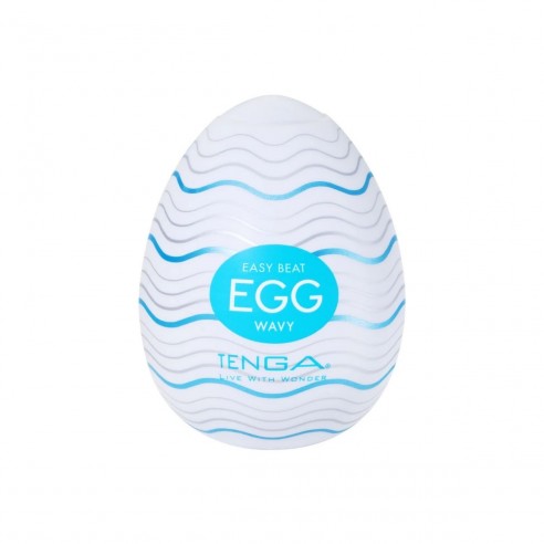 Vista del exterior del huevo masturbador Wavy de Tenga colección Standar